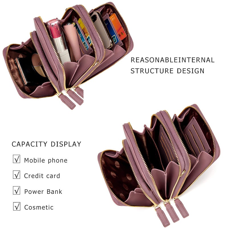 My Friday myfriday Small Crossbody Cell Phone Bag for Women, Mini Over Shoulder Handbag Purse with Credit Card Slots (A-pink) - Image 4